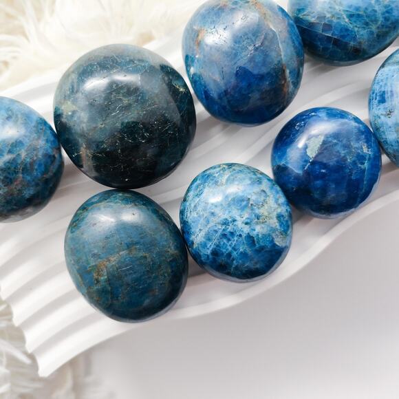 Blue Apatite Palm Stone Communication Crystal - Picture 5 of 7
